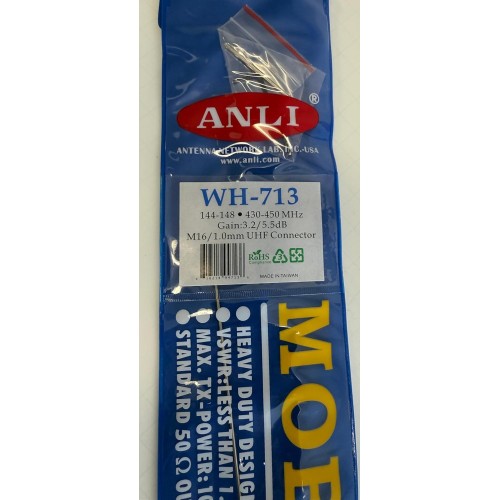 ANLI WH-713 High Gain VHF/UHF DualBand Mobile Radio Antenna