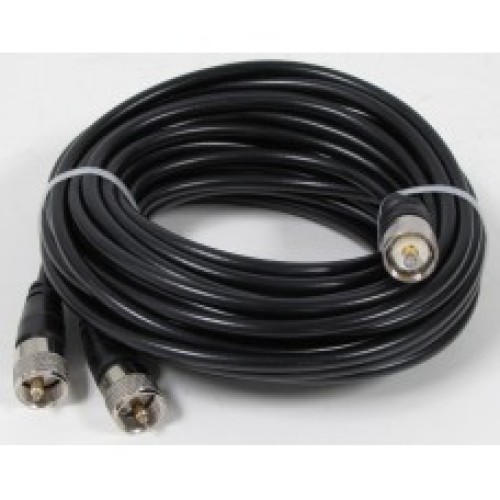 Taurus 18 Ft RG-59A/U Co-Phase Coax Cable PL-259 TO 2 X PL-259 - Connects 2 Antennas!