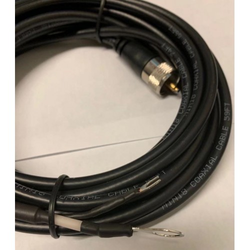 Taurus 18 Ft  CB Coax Cable RG8X With PL259 And Ring Terminals