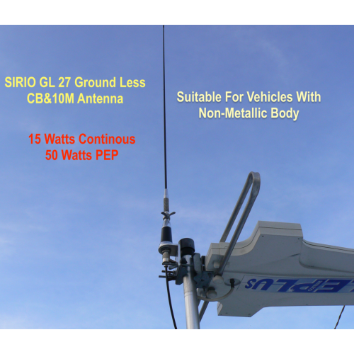 Sirio GL27 Ground Less CB Radio Antenna for Camper, RV, Bike