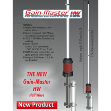 Sirio Gain-Master Fiberglass HW Half Wave (27.2 - 30 MHz) 10M-HAM Fiberglass Base Antenna