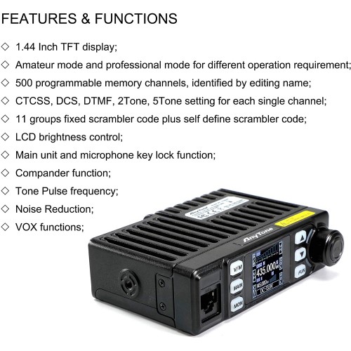 AnyTone AT-779UV Dual Band Transceiver Mobile Radio