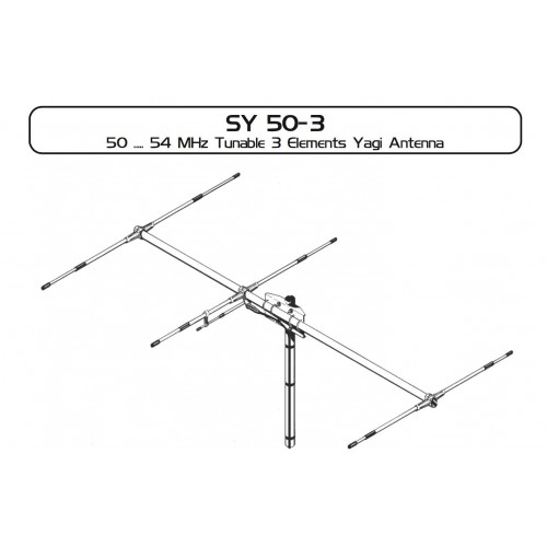 Sirio SY 50-3  50-54Mhz 6 meter Tunable 3 elements Yagi Antenna