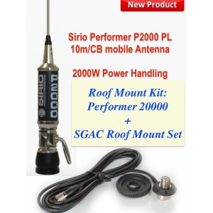Sirio Performer 2000 (27 - 30 MHz) Roof Mount Kit: Performer 2000 Ant & Cable