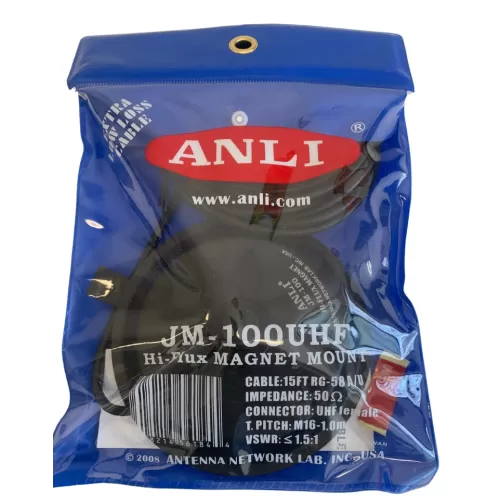 Anli Heavy Duty 5.5" Antenna Magnet Mount w/ 15ft Cable