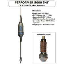 Sirio Performer 5000 3/8 10m & CB 5000 Watts Mobile Trucker Antenna