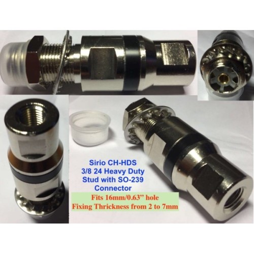 Sirio M-2 90 degrees stainless steel bracket for CB Antenna with Heavy Duty 3/8 SO 239 Adaptor