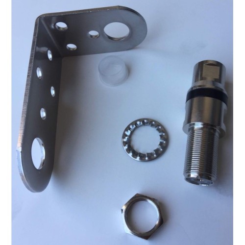 Sirio M-1 90 degrees stainless steel bracket with Heavy Duty 3/8 SO 239 Adaptor