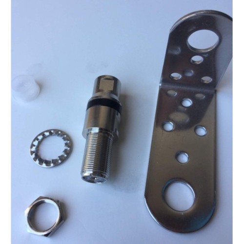 Sirio M-1 90 degrees stainless steel bracket with Heavy Duty 3/8 SO 239 Adaptor