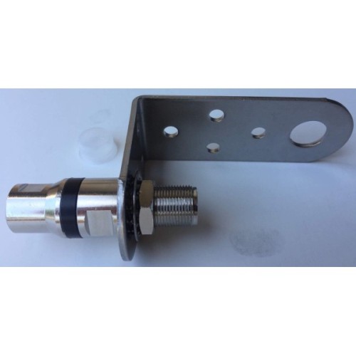 Sirio M-1 90 degrees stainless steel bracket with Heavy Duty 3/8 SO 239 Adaptor